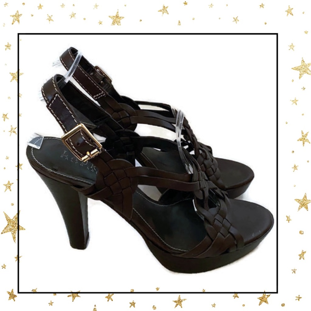 Lauren by Ralph Lauren Brown Leather Heels 7.5 - Picture 2 of 7